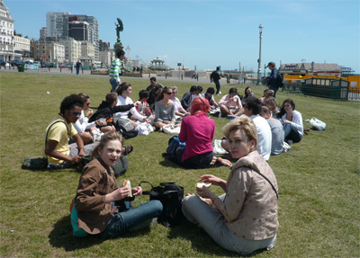 After a long walk from the sea side to find grass