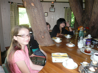 In the treehouse at Fanny's Farm, July 2008